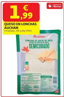 Alcampo AUCHAN Queso en lonchas oferta