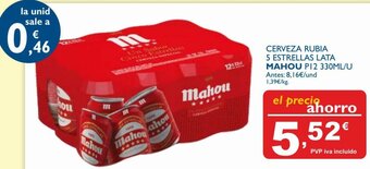 Supermercados La Despensa Cerveza Rubia 5 Estrellas Lata Mahou P12 330ml/u oferta