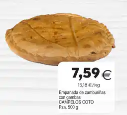 Plenus Supermercados CAMPELOS COTO Empanada de zamburiñas con gamba oferta