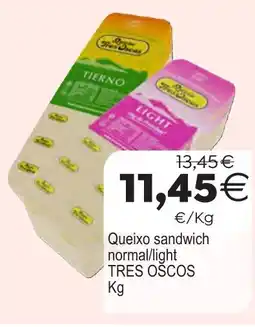 Plenus Supermercados TRES OŠCOS Queixo sandwich normal/light oferta