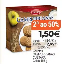 Plenus Supermercados CUETARA Galletas campurrianas oferta