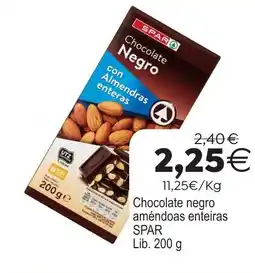 Plenus Supermercados SPAR Chocolate negro améndoas enteiras oferta