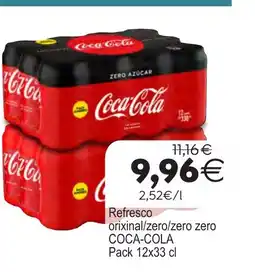Plenus Supermercados COCA-COLA Refresco orixinal/zero/zero zero oferta