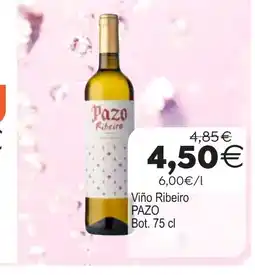 Plenus Supermercados PAZO Viño Ribeiro oferta