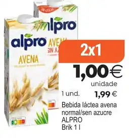 Plenus Supermercados ALPRO Bebida láctea avena normal/sen azucre oferta