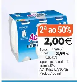 Plenus Supermercados ACTIMEL DANONE logur líquido natural normal/0% oferta