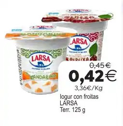 Plenus Supermercados LARSA logur con froitas oferta