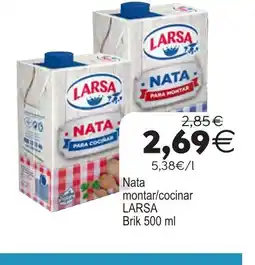 Plenus Supermercados LARSA Nata montar/cocinar oferta