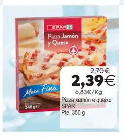 Plenus Supermercados SPAR Pizza xamón e queixo oferta