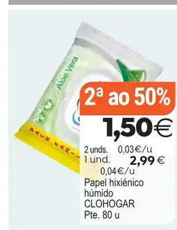 Plenus Supermercados COLHOGAR Papel hixiénico húmido oferta