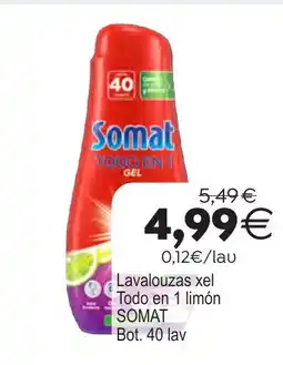 Plenus Supermercados SOMAT Lavalouzas xel Todo en 1 limón oferta