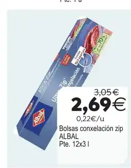 Plenus Supermercados ALBAL Bolsas conxelación zip oferta