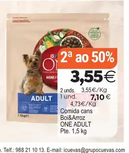Plenus Supermercados ONE ADULT Comida cans Boi&Arroz oferta