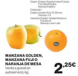 Supercor Manzana golden, manzana fuji o naranja de mesa oferta