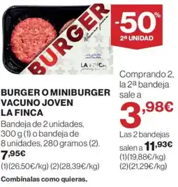 Supercor Burger o miniburger vacuno joven la finca oferta