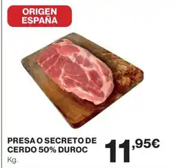 Supercor Presa o secreto de cerdo 50% duroc oferta