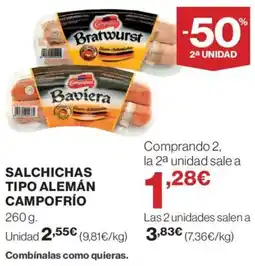 Supercor CAMPOFRÍO Salchichas tipo alemán oferta