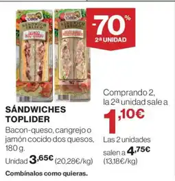 Supercor TOPLIDER Sandwiches oferta