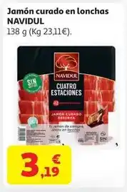 Alcampo Jamon curado 1/2 lonchas navidul bipack 138g oferta