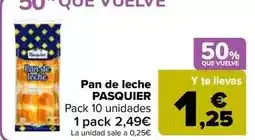 Carrefour Market Pasquier - pan de leche oferta