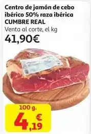 Alcampo Jamon cebo iberico 50% raza iberica cumbre real centro oferta