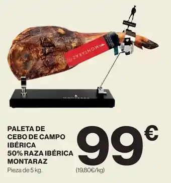 Montaraz - paleta de cebo de campo ibérica 50% raza ibérica