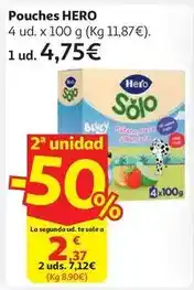 Alcampo Pouches platano fresa hero 4x100g oferta