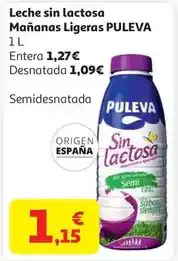 Alcampo Sin lactosa semidesnatada m.ligeras puleva 1 l oferta
