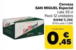 Carrefour Market San miguel - cerveza especial oferta