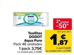 Carrefour Market Dodot - toallitas aqua pure oferta