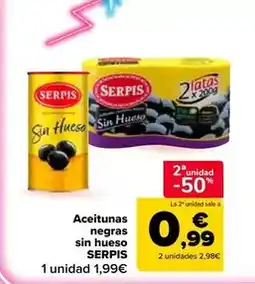 Carrefour Market Serpis - aceitunas negras sin hueso oferta