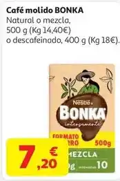 Alcampo Cafe molido descafeindo natural bonka 400 g oferta
