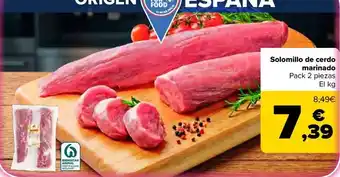 Carrefour Solomillo de cerdo marinado oferta