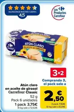 Carrefour Market Carrefour classic - atún claro en aceite de girasol oferta