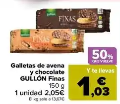 Carrefour Gullón - galletas de avena y chocolate finas oferta
