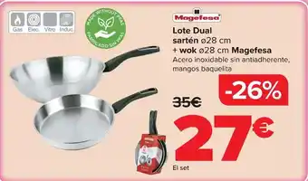 Magefesa - lote dual sarten + wok