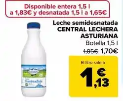 Carrefour Central lechera asturiana - leche semidesnatada oferta