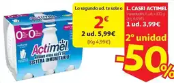 Alcampo L. casei desn.natur. s/azu.añad. actimel 6x100g oferta