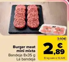 Carrefour Burger meat mini mixta oferta