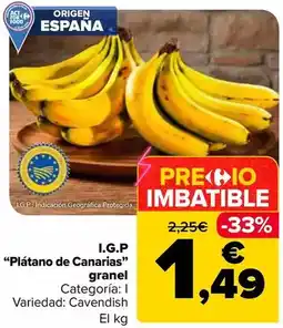 Carrefour Igp platano de canarias granel oferta