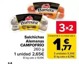 Carrefour Campofrío - salchichas alemanas oferta