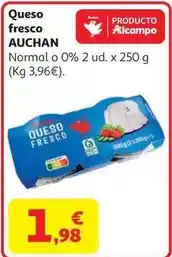Alcampo Q.blanco pasteurizado 0 % auchan 2 x 250 oferta