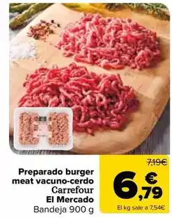 Carrefour Carrefour el mercado - preparado burger meat vacuno-cerdo oferta