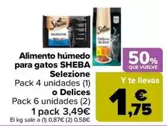 Carrefour Sheba - alimento humedo para gatos selezione o delices oferta