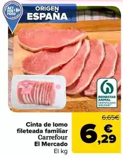 Carrefour Carrefour el mercado - cinta de lomo fileteada familiar oferta