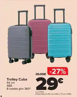 Carrefour Maleta amb rodes cuba oferta