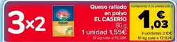 Carrefour El caserío - queso rallado en polvo oferta