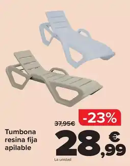 Carrefour Tumbona resina fija apilable oferta