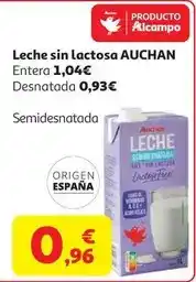 Alcampo Sin lactosa semidesnatada auchan 1l oferta