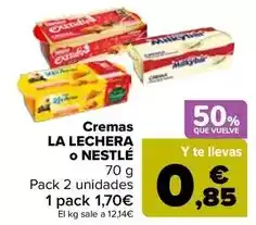 Carrefour La lechera / nestle - cremas oferta